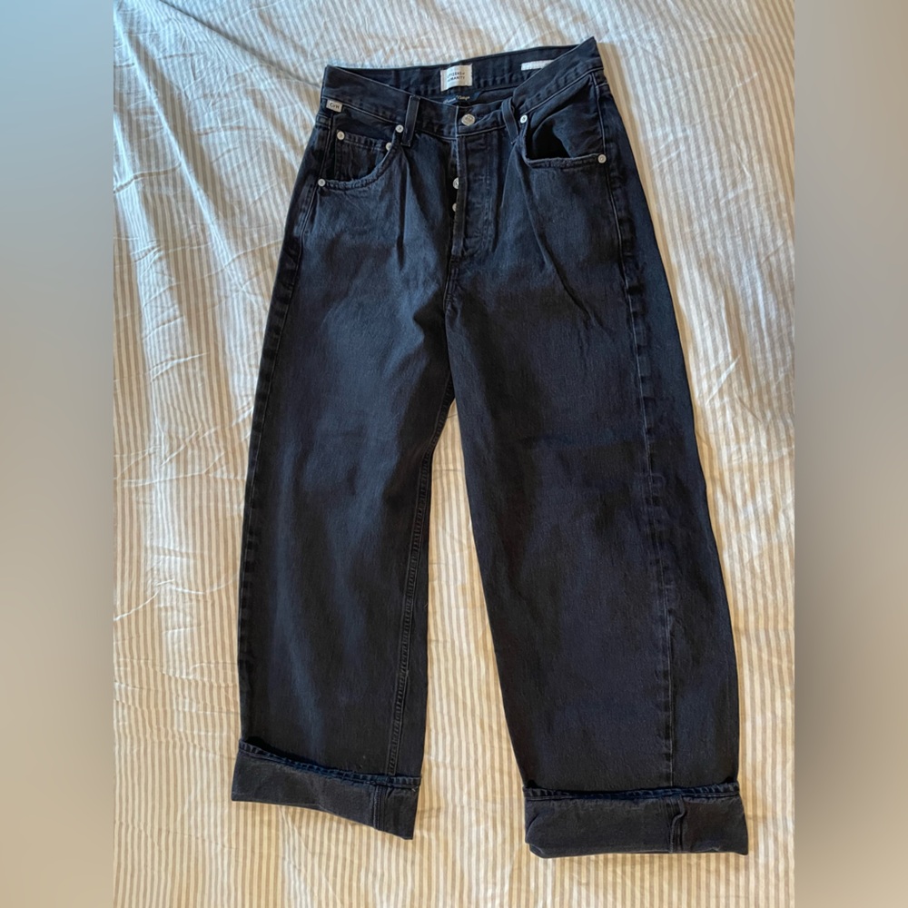 Citizens Of Humanity Charcoal Wide Leg Jeans